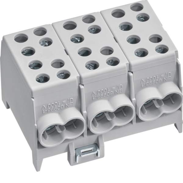 Hager KH35L3 Hauptleitungsabzweigklemme 3polig 2x35mm²-2x25mm² je Pol IP20 Farbe: Grau