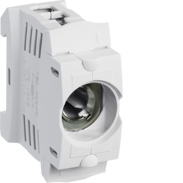 Hager LD042 Kunststoff-Sicherungssockel D01 E14 16A 1polig Hutschiene Käfigklemme Abdeckung