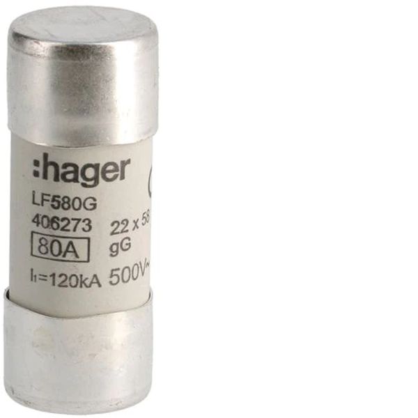 Hager LF580G Zylindersicherungen für industrielle Anwendungen 22x58mm gG 80A 500V AC 120kA