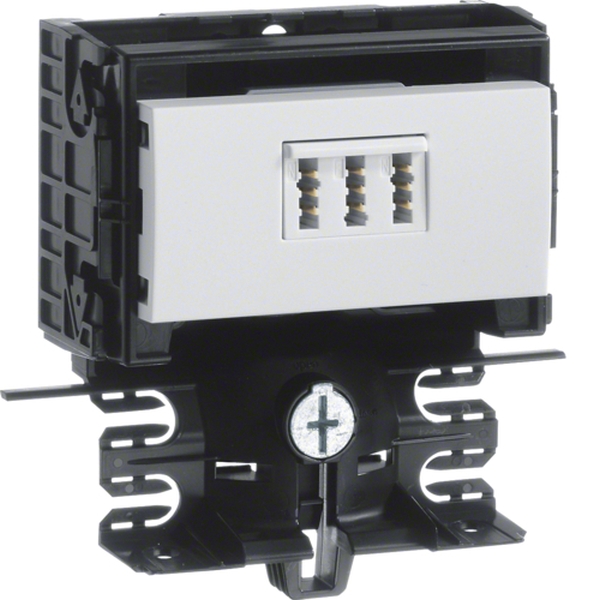 Hager SL200559459010 Geräteträger-Technikteil Telefonanschluss TAE 3x6 NFN SL 20x55mm reinweiß