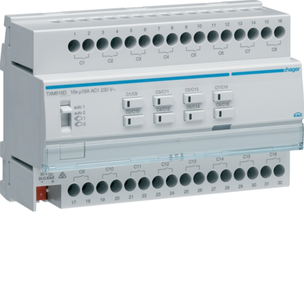 Hager TXM616D Schalt-/Jalousieaktor 16/8-fach KNX easy 16A C-Last