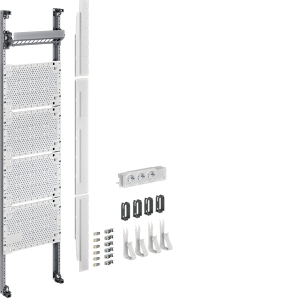 Hager UF311NW Komplettfeld Multimedia universZ 1050mm 1-feldig mit 6xPatchmodulen RJ45