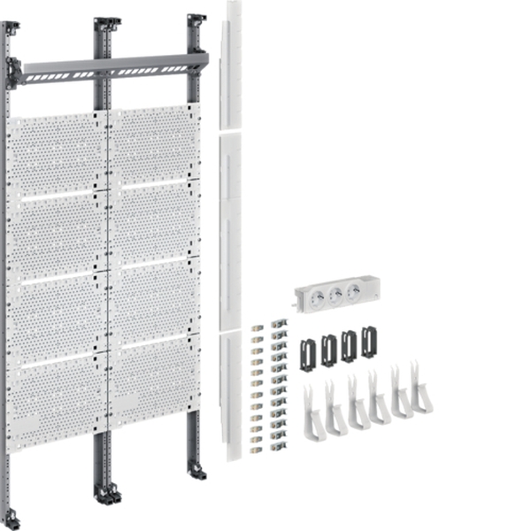 Hager UF321NW Komplettfeld Multimedia universZ 1050mm 2-feldig mit 12xPatchmodulen RJ45