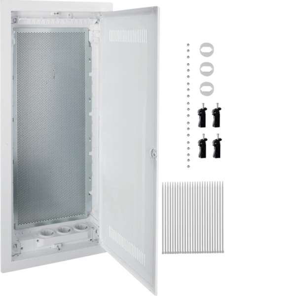 Hager VH48WWV Multimediaverteiler für Homeway Hohlwand 4-reihig geschlitzte Kunststofftür