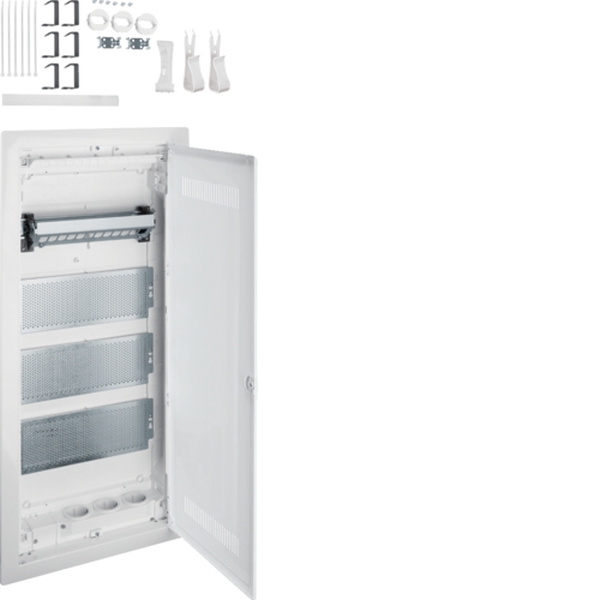 Hager VU48WWH Multimedia volta UPV 4-reihig mit geschlitzter Kunststofftür