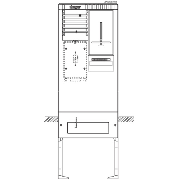 Hager ZAS175HH1 Zähleranschlusssäule 175 universZ 1 Zählerplatz 3-Punkt 5-polig