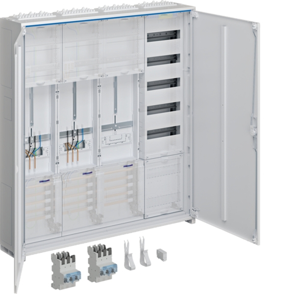 Hager ZB343Q29EN Komplettschrank universZ 2 Zählerplätze SG 3-Punkt VT5 APZ SLS 50A 1100x1050x205mm IP44