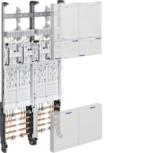 Hager ZK3EZ14N Komplettfeld universZ 1050mm 4 Zählerplätze eHZ DSS 2-feldig Ausführung: VEW-Saar