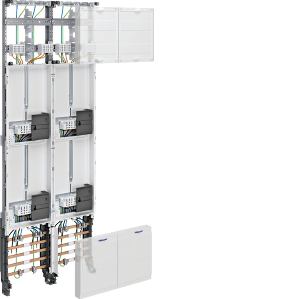 Hager ZK53W7N Komplettfeld universZ 1350mm 4 Zählerplätze 2-feldig Ausfühurng mit Zählersteckklemme