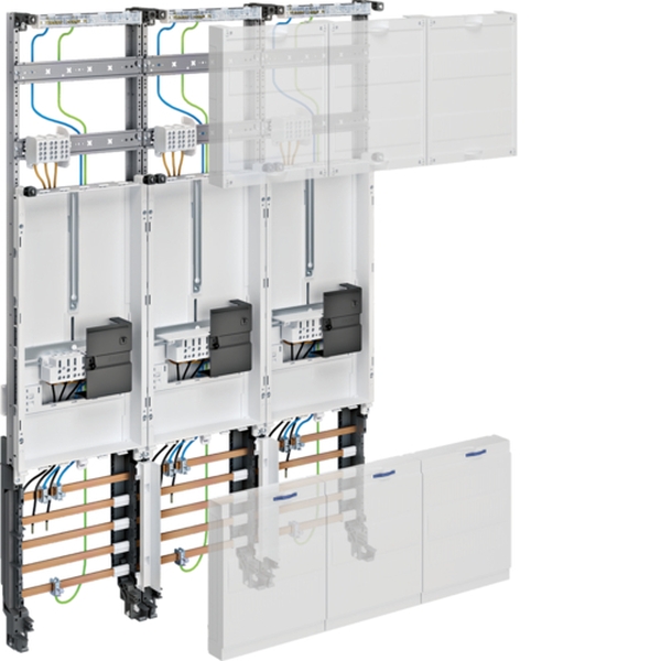 Hager ZL33W4N Komplettfeld universZ 1050mm 3 Zählerplätze 3-feldig mit Zählersteckklemme