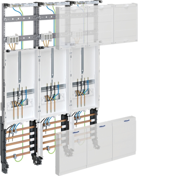 Hager ZL33X4 Komplettfeld universZ 1050mm 3 Zählerplätze 3-feldig Ausführung: NRW SH MV N-sachsen EON-Mitte