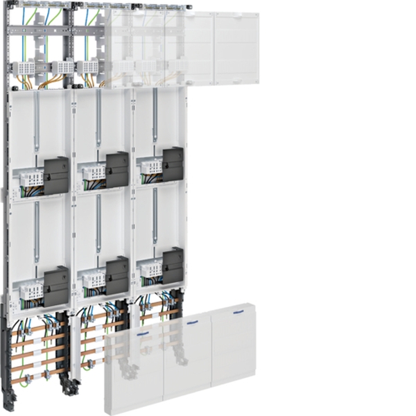 Hager ZL53W8N Komplettfeld universZ 1350mm 6 Zählerplätze 3-feldig mit Zählersteckklemme