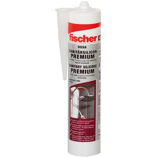 Fischer 053101 Sanitärsilikon weiß 310ml