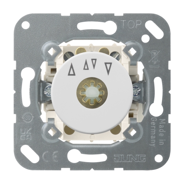 Jung 1234.10WW Jalousie-Drehschalter Wendeschalter/-taster 1-polig (1 Antrieb) 10A 250V alpinweiß UP