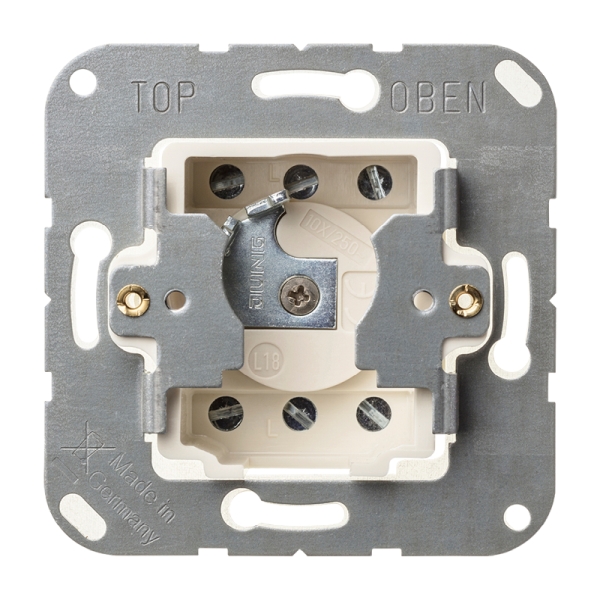Jung 134.28 Schlüsselschalter mit Demontageschutz Jalousie-Wendetaster 2-polig (2 Antriebe) 10A 250V