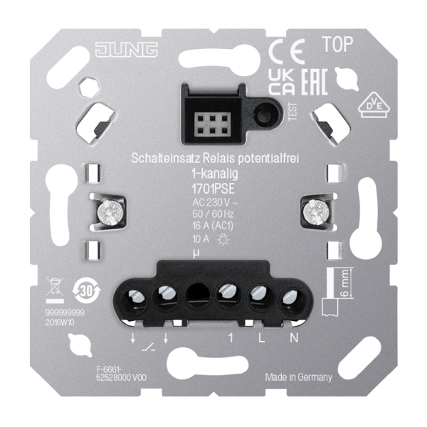 Jung 1701PSE Schalteinsatz Relais 1-kanalig mit Nebenstelleneingang