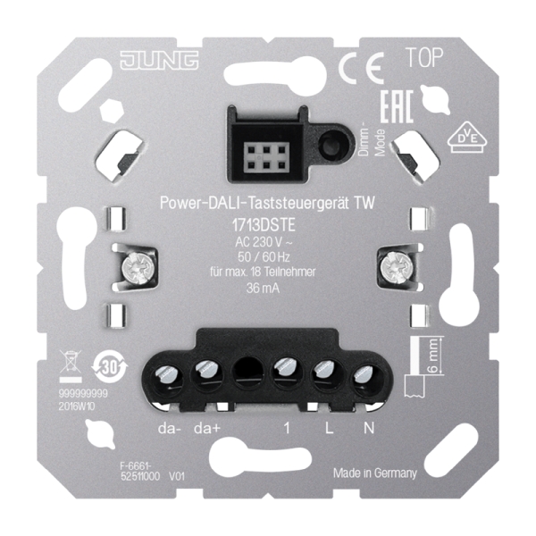 Jung 1713DSTE Power-DALI-Taststeuergerät TW mit Nebenstelleneingang
