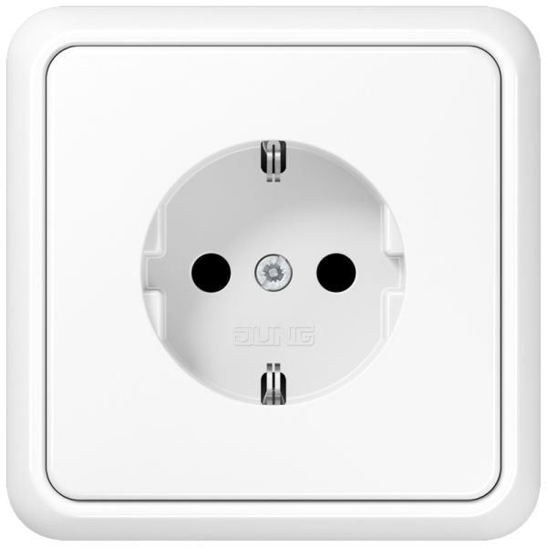 JUNG 51520WW SCHUKO®-Steckdose, 16 A 250 V ~, mit Rahmen, Duroplast, Serie CD, alpinweiß