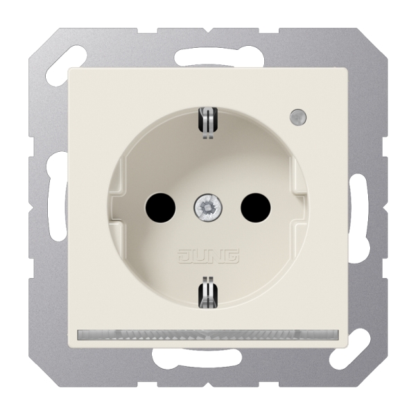 Jung A1520-OLNW Schuko-Steckdose mit LED-Orientierungslicht 16A 250V integrierter erhöhter Berührungsschutz SAFETY+ Thermoplast Serie AS cremeweiß