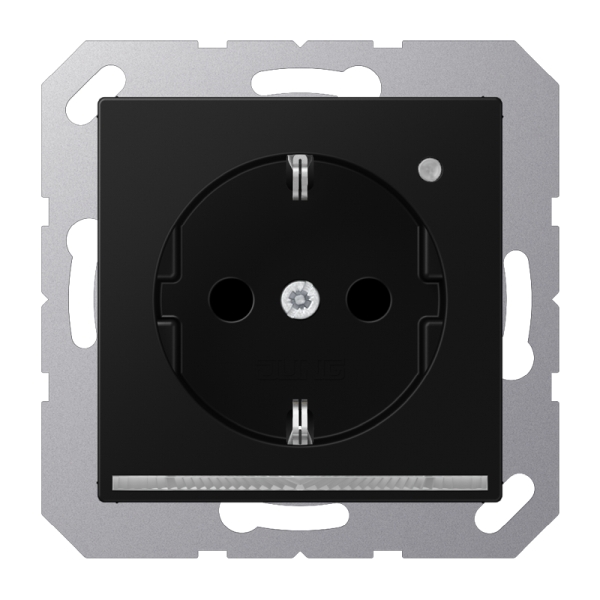 Jung A1520-OSWMLNW Schuko-Steckdose mit LED-Orientierungslicht 16A 250V integrierter erhöhter Berührungsschutz SAFETY+ Thermoplast lackiert Serie A graphitsch