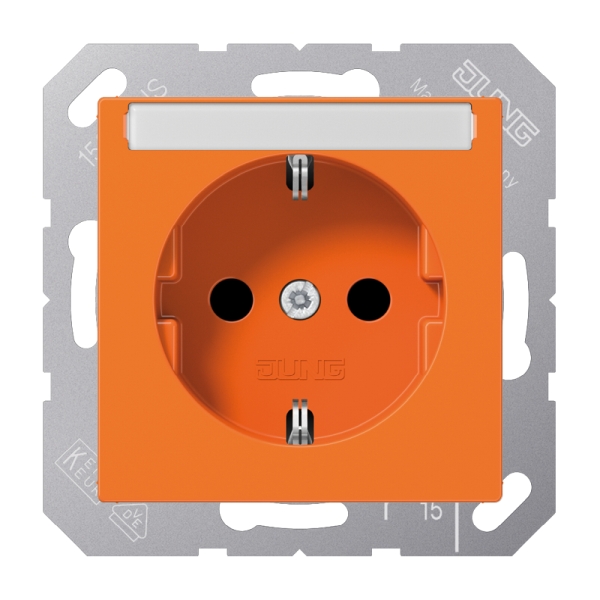 Jung A1520BFNAO SCHUKO Steckdose 16A 250V mit Schriftfeld Thermoplast Serie AS/A orange (für ZSV)