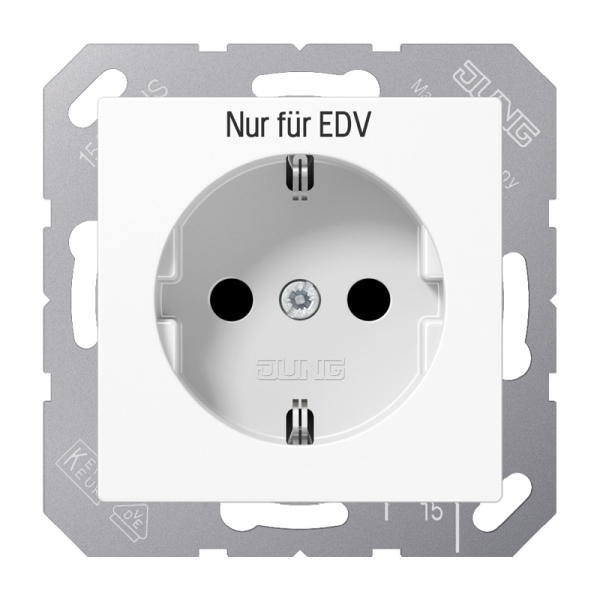 Jung A1520EDVWW SCHUKO Steckdose 16A 250V ohne Krallen EDV Duroplast Serie A alpinweiß