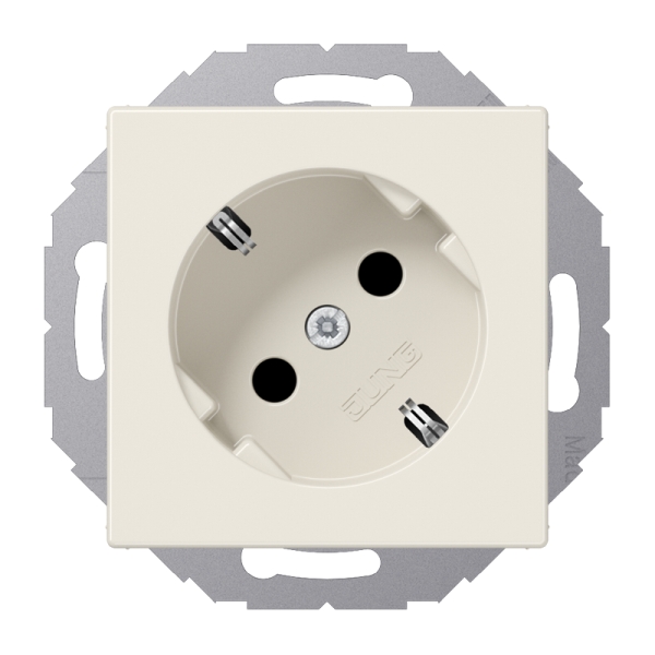 Jung A520-45KI Schuko-Steckdose 45° 16A 250V integrierter erhöhter Berührungsschutz SAFETY+ Duroplast Serie AS cremeweiß