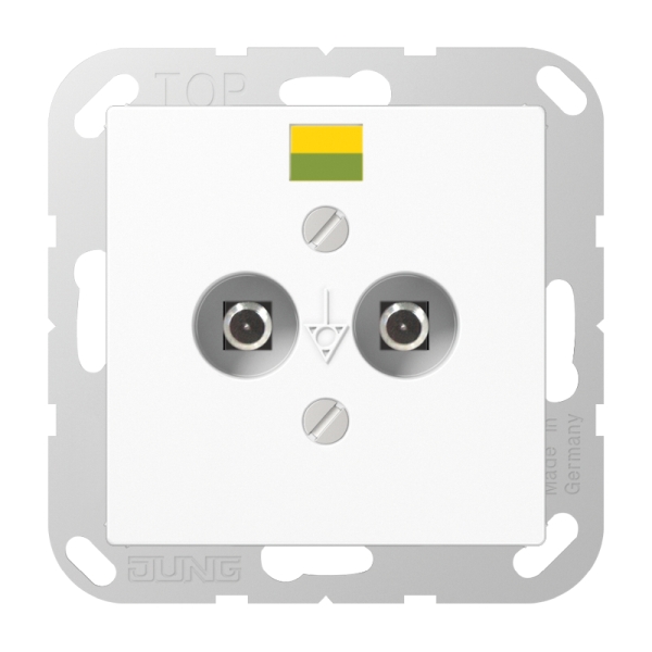 Jung A565-2WW Potentialausgleich-Steckdose Duroplast Serie AS/A alpinweiß