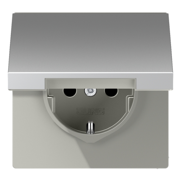 Jung AL1520KL SCHUKO Steckdose 16A 250V Klappdeckel Serie LS Aluminium