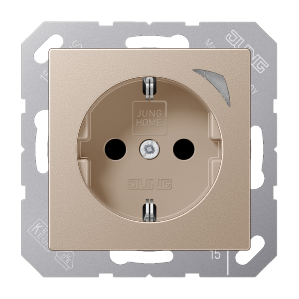 Jung BTA1521SCH JUNG HOME Schuko Steckdose 16A 250V Schraubklemmen mit Funktionsanzeige integrierter erhöhter Berührungsschutz SAFETY+ Thermoplast lackiert