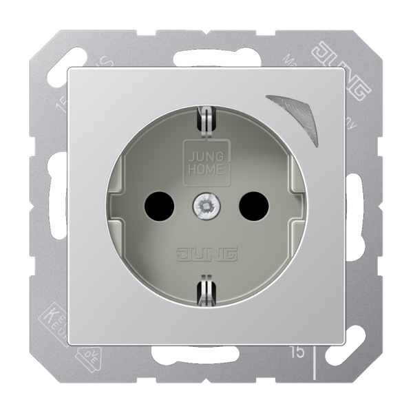 Jung BTA1521SEAL JUNG HOME Schuko Steckdose 16A 250V Energy Schraubklemmen mit Funktionsanzeige integrierter erhöhter Berührungsschutz SAFETY+ Thermoplast