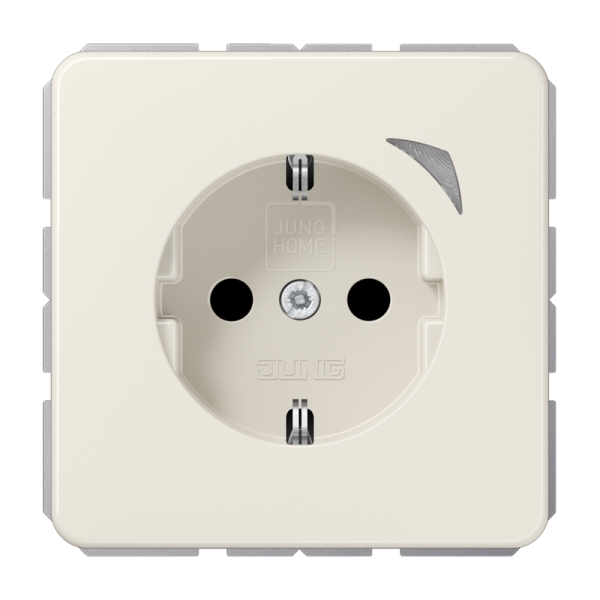 Jung BTCD1521S SCHUKO Steckdose 16A 250V Schraubklemmen mit Funktionsanzeige integrierter erhöhter Berührungsschutz SAFETY+ Thermoplast Serie CD cremeweiß