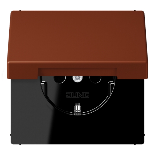 Jung LC1520KIKL4320D SCHUKO Steckdose 16A 250V ohne Krallen integrierter erhöhter Berührungsschutz SAFETY+ Klappdeckel Serie LS terre sienne brûlée 59