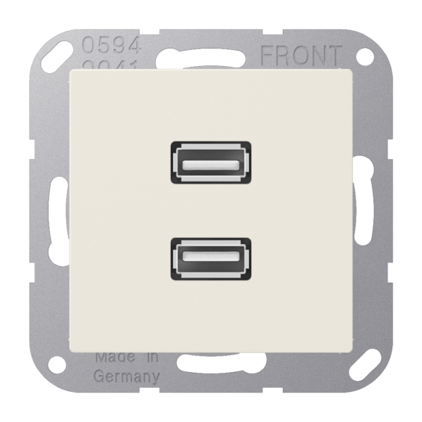 Jung MAA1153 Multimedia-Anschlusssystem 2xUSB 2.0 Serie AS cremeweiß