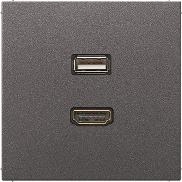 Jung MAAL1163AN Multimedia-Anschlusssystem HDMI / USB 2.0 Serie LS anthrazit (lackiertes Aluminium)