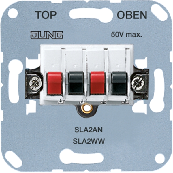 Jung SLA2WW Stereo-Lautsprecher-Anschlussdose 25v 60V DC alpinweiß