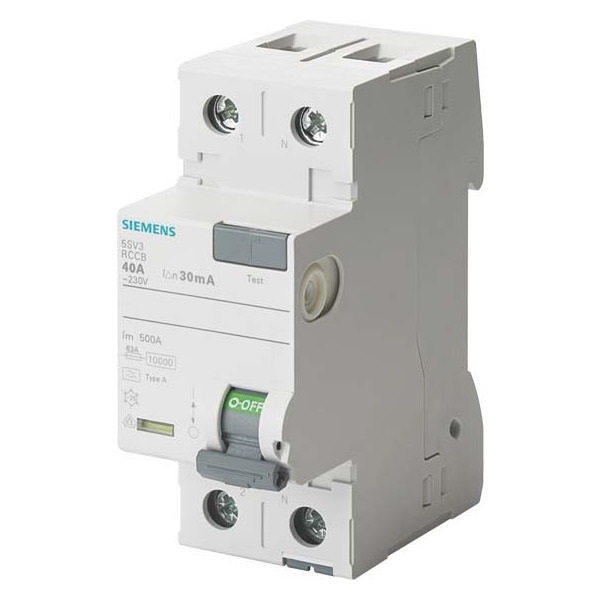 Siemens 5SV3312-6KK12 FI-Schutzschalter Fehlerstromschutzschalter 25A 2-polig 30mA Typ A