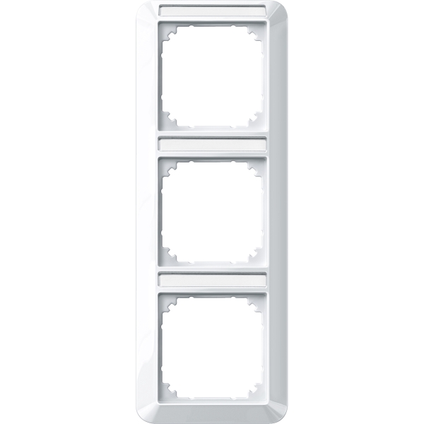 Merten 385319 1-M-Rahmen 3-fach mit Beschriftungsträger senkrechte Montage polarweiß glänzend
