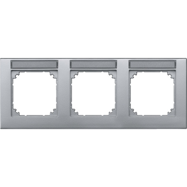 Merten 472360 M-PLAN-Rahmen 3-fach beschriftbar waagerechte Montage aluminium