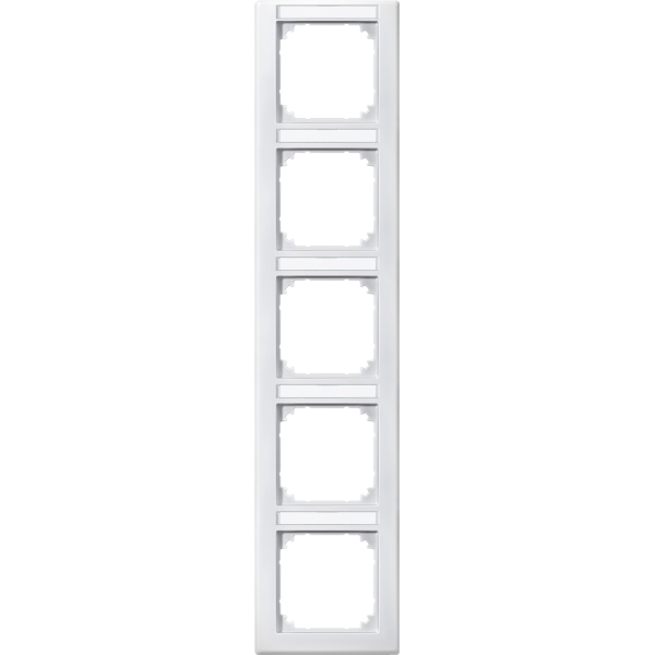 Merten 474519 M-SMART-Rahmen 5-fach mit Beschriftungsträger senkrechte Montage polarweiß