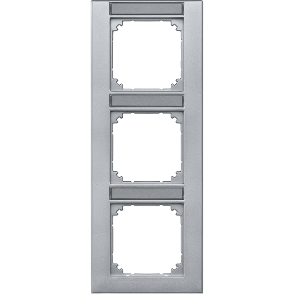 Merten 476360 M-PLAN-Rahmen 3-fach beschriftbar senkrechte Montage aluminium