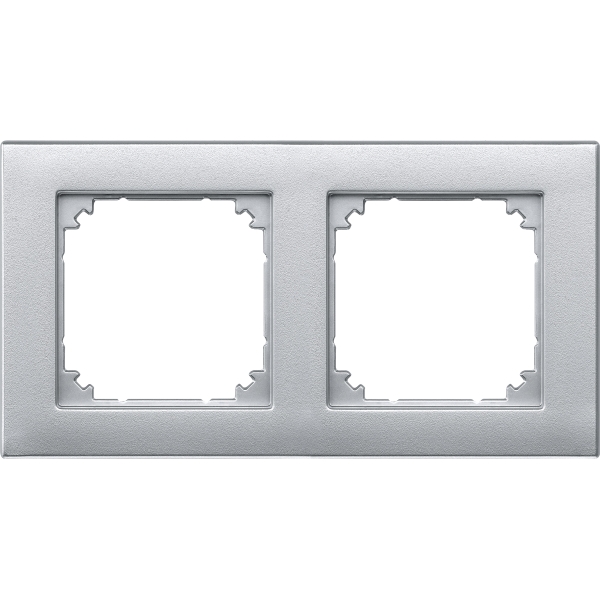 Merten 488260 M-PLAN II-Rahmen 2-fach bündiger Einbau aluminium