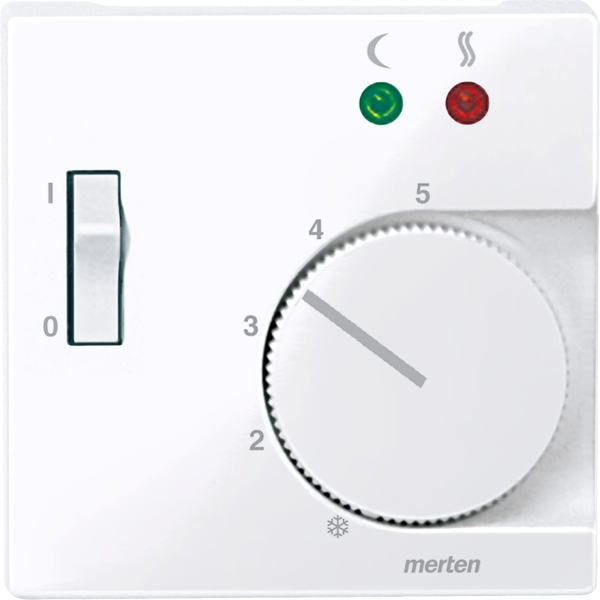 Merten 534925 Zentralplatte für Fußbodentemperaturregler-Einsatz mit Schalter aktivweiß glänzend System M