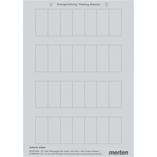 Merten 618320 Beschriftungsbogen für Taster silber