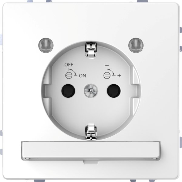 Merten MEG2304-6035 Schuko-Steckdose mit Lichtauslass und LED-Beleuchtungs-Modul Berührungsschutz Steckklemmen Lotosweiß System Design