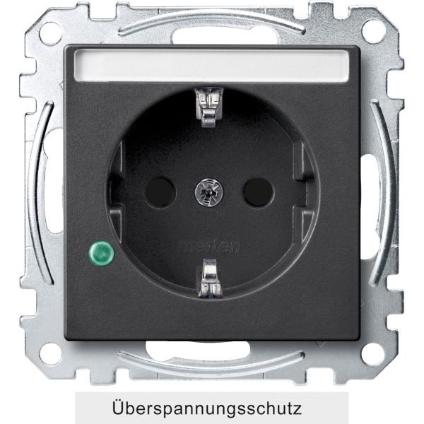 SCHUKO Steckdose mit USB-Ladegerät Typ A und Typ C, Merten System M-Pure,  Anthrazit