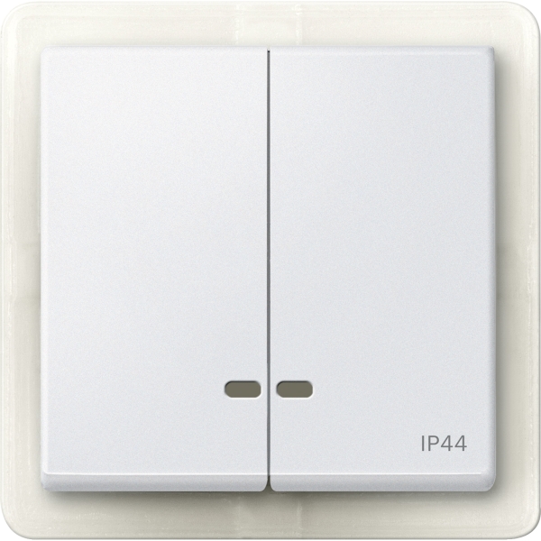Merten MEG3424-0419 Doppelwippe mit Kontrollfenster IP44 polarweiß System M