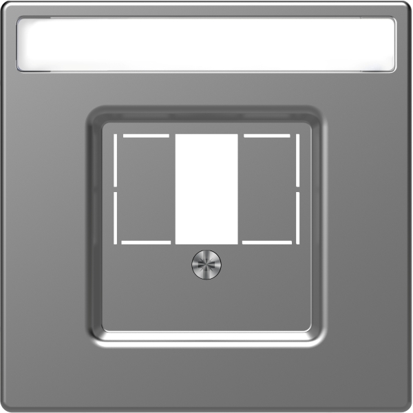 Merten MEG4250-6036 Zentralplatte mit rechteckigem Ausschnitt und Schriftfeld Edelstahl System Design