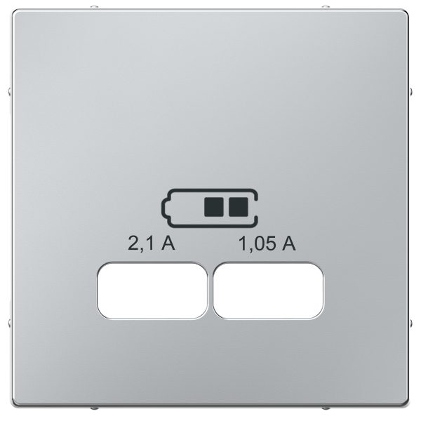 Merten MEG4367-0460 Zentralplatte für USB Ladestation-Einsatz aluminium System M