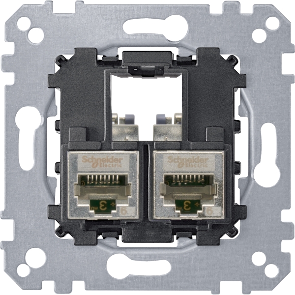 Merten MEG4575-0012 Tragplatte 2-fach mit Anschlußmodul Schneider Electric -Actassi RJ45 Cat5e STP